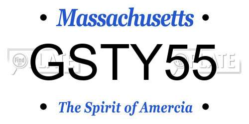 GSTY55 Massachusetts License Plate