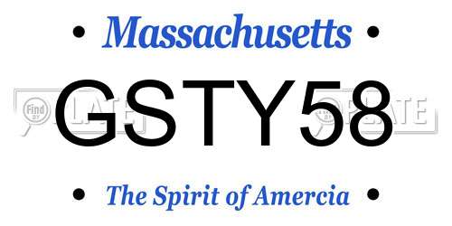 GSTY58 Massachusetts License Plate