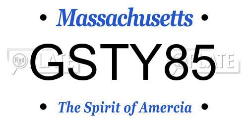 GSTY85 Massachusetts License Plate
