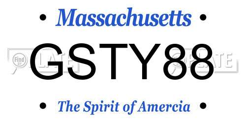 GSTY88 Massachusetts License Plate
