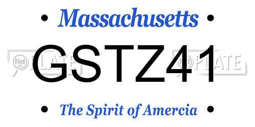 GSTZ41 Massachusetts License Plate