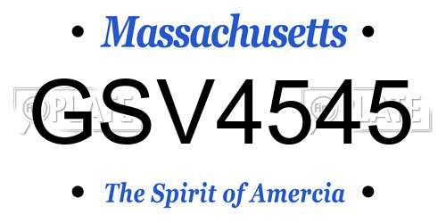 GSV4545 Massachusetts License Plate