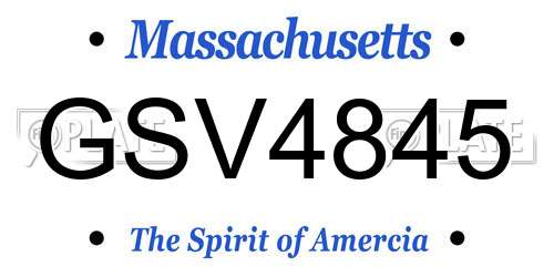 GSV4845 Massachusetts License Plate