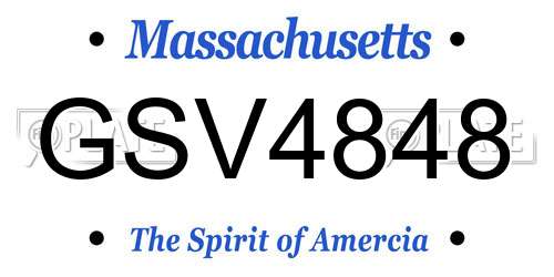 GSV4848 Massachusetts License Plate