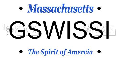 GSWISSI Massachusetts License Plate