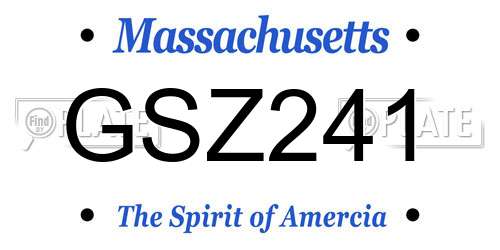GSZ241 Massachusetts License Plate