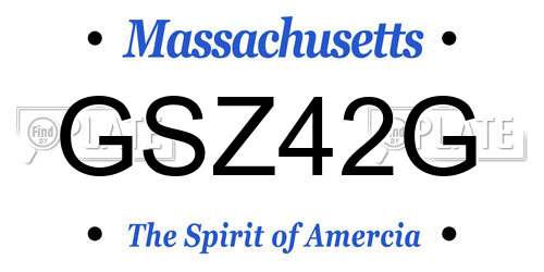 GSZ42G Massachusetts License Plate