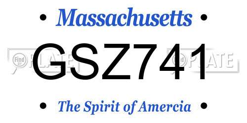 GSZ741 Massachusetts License Plate