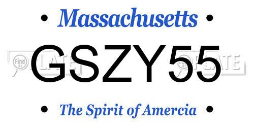 GSZY55 Massachusetts License Plate