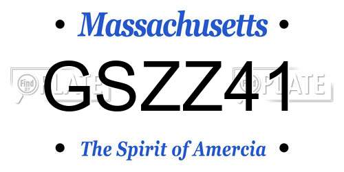 GSZZ41 Massachusetts License Plate