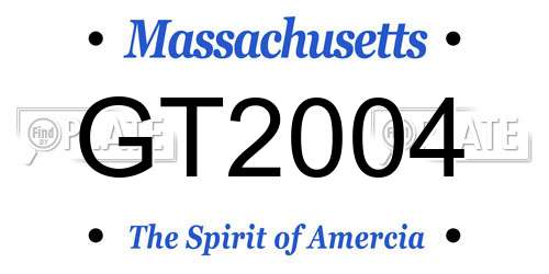 GT2004 Massachusetts License Plate