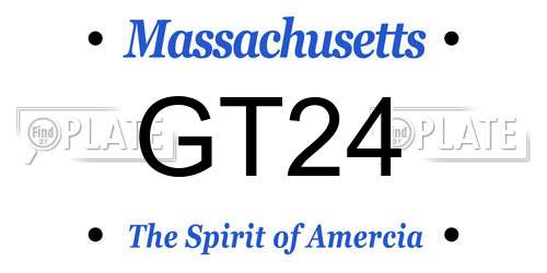 GT24 Massachusetts License Plate