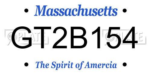 GT2B154 Massachusetts License Plate