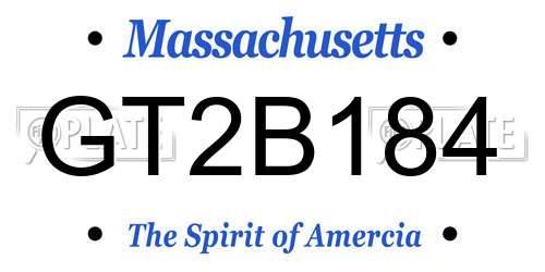 GT2B184 Massachusetts License Plate