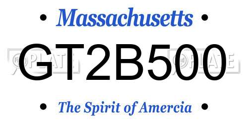 GT2B500 Massachusetts License Plate