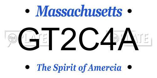 GT2C4A Massachusetts License Plate