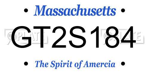 GT2S184 Massachusetts License Plate