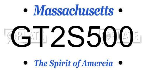 GT2S500 Massachusetts License Plate