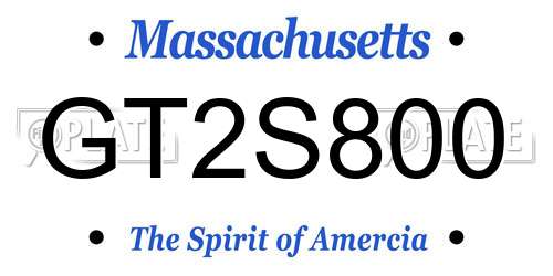 GT2S800 Massachusetts License Plate