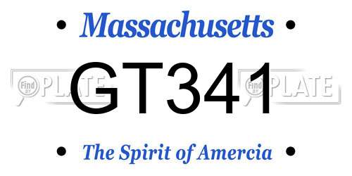GT341 Massachusetts License Plate