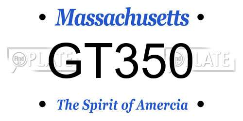 GT350 Massachusetts License Plate