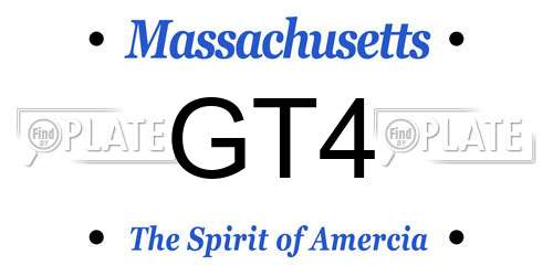 GT4 Massachusetts License Plate