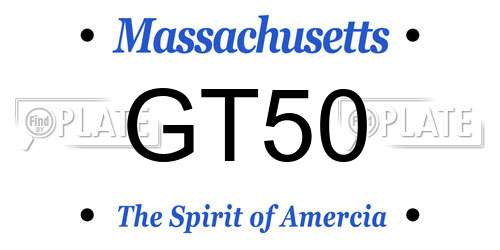 GT50 Massachusetts License Plate