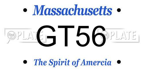 GT56 Massachusetts License Plate