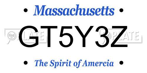 GT5Y3Z Massachusetts License Plate