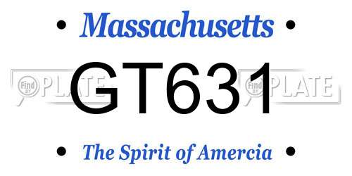 GT631 Massachusetts License Plate