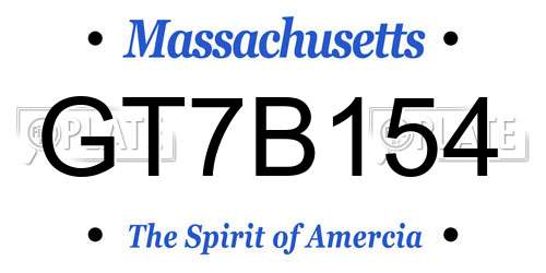 GT7B154 Massachusetts License Plate