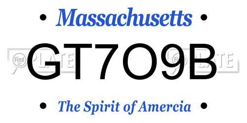 GT7O9B Massachusetts License Plate