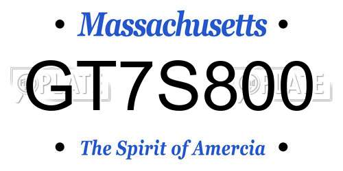 GT7S800 Massachusetts License Plate