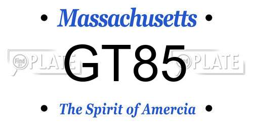GT85 Massachusetts License Plate