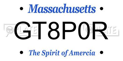 GT8P0R Massachusetts License Plate