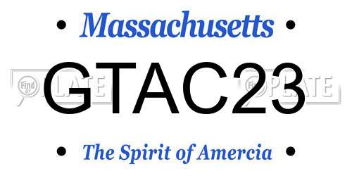 GTAC23 Massachusetts License Plate