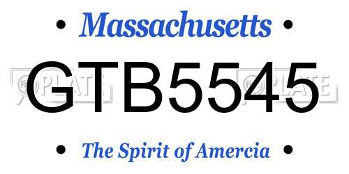GTB5545 Massachusetts License Plate