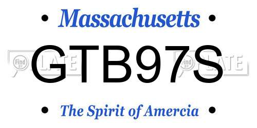 GTB97S Massachusetts License Plate