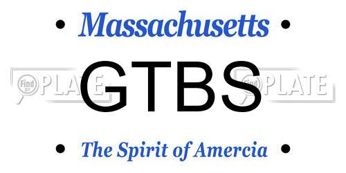 GTBS Massachusetts License Plate