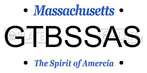 GTBSSAS Massachusetts License Plate