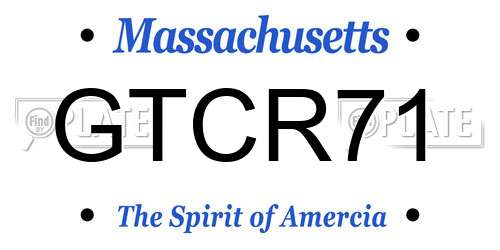 GTCR71 Massachusetts License Plate