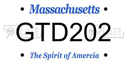 GTD202 Massachusetts License Plate