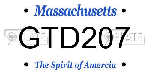 GTD207 Massachusetts License Plate