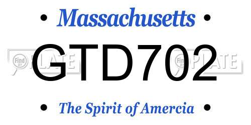 GTD702 Massachusetts License Plate