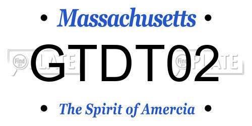 GTDT02 Massachusetts License Plate