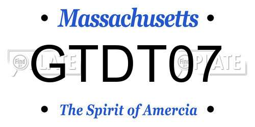 GTDT07 Massachusetts License Plate