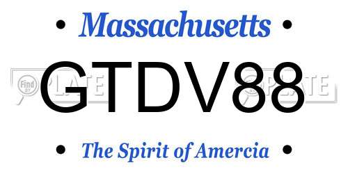 GTDV88 Massachusetts License Plate