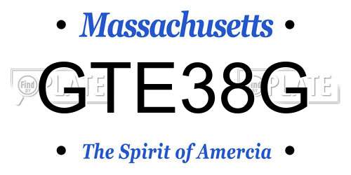 GTE38G Massachusetts License Plate