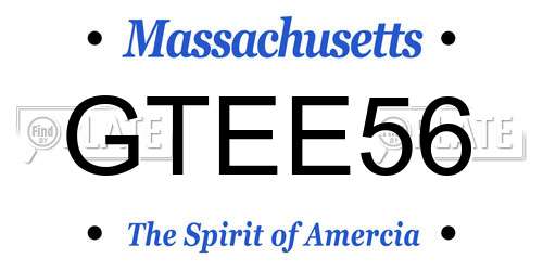 GTEE56 Massachusetts License Plate
