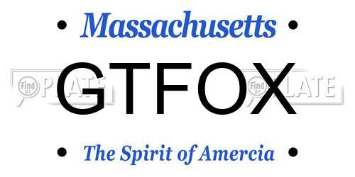 GTFOX Massachusetts License Plate